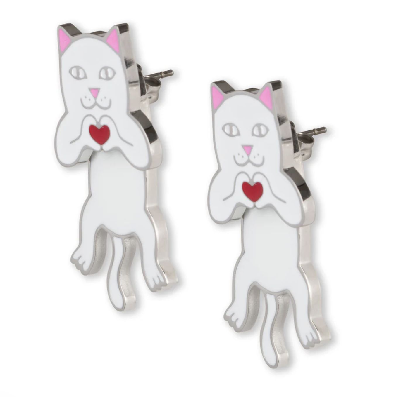 RIPNDIP NERMAL LOVES EARRING SET (WHITE)