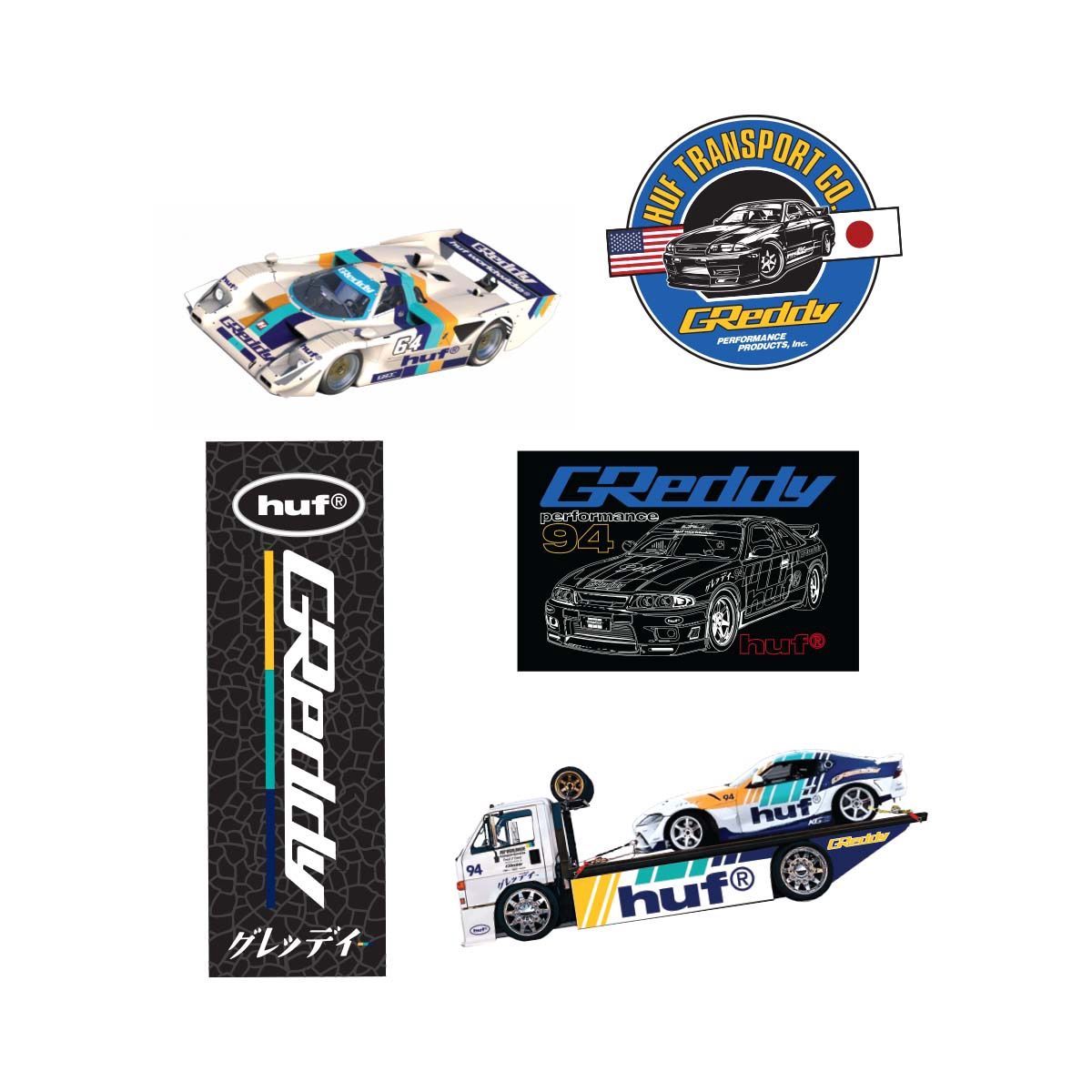 HUF X GREDDY STICKER PACK