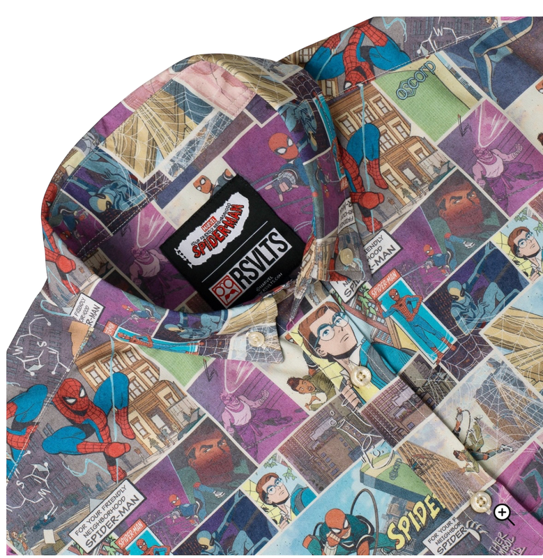 RSVLTS Your Friendly Neighborhood Spider-Man "In the Swing of Things" –Short Sleeve Shirt