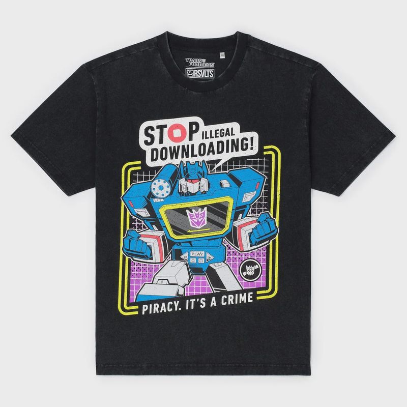 RSVLTS Transformers "Stop Illegal Downloading!" – Vintage Crewneck Tee