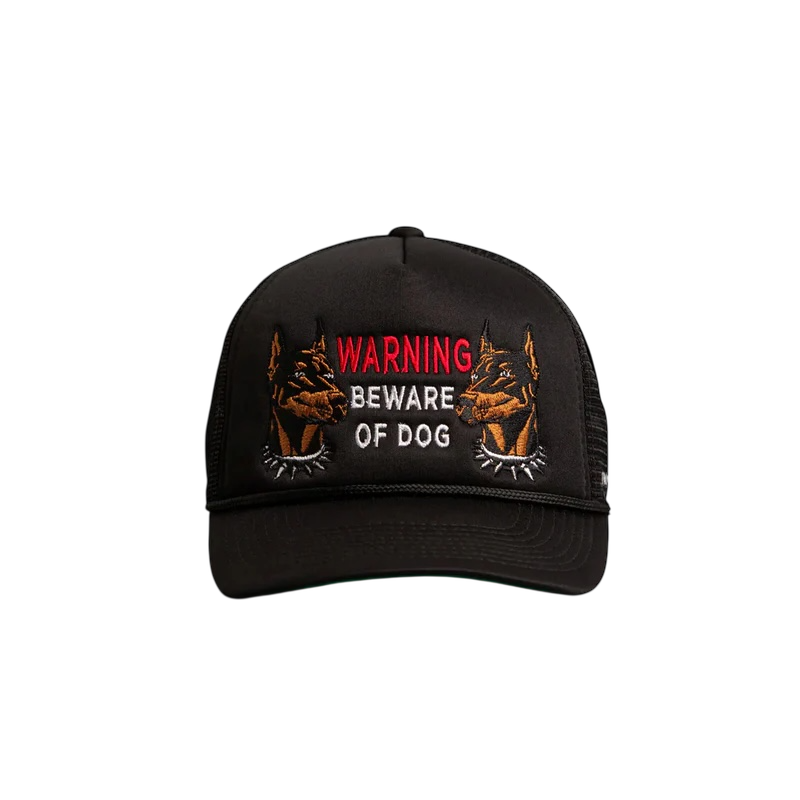 BEWARE OF DOG BLACK FOAM TRUCKER