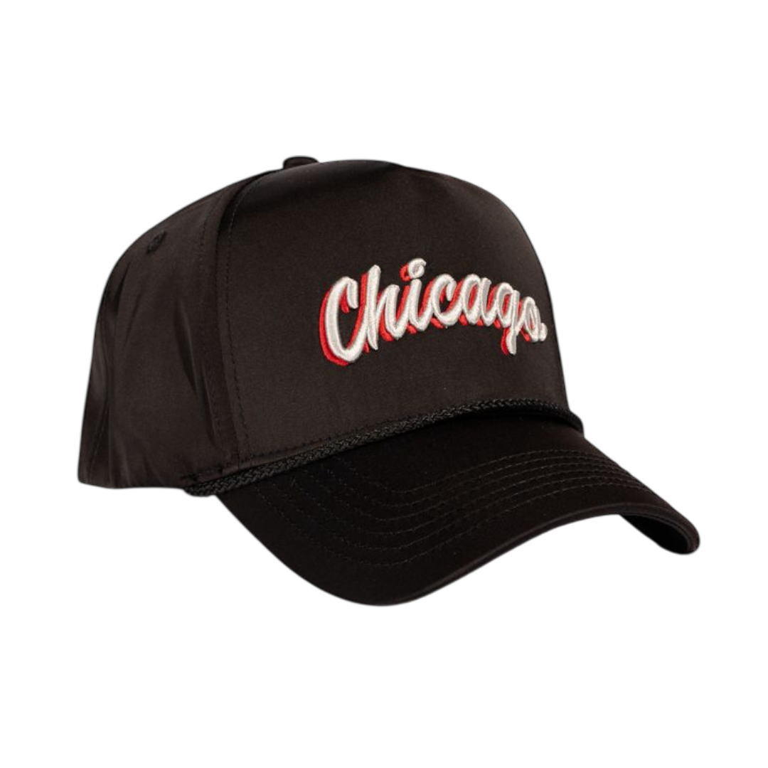 CHICAGO SOUVENIR BLACK SATIN