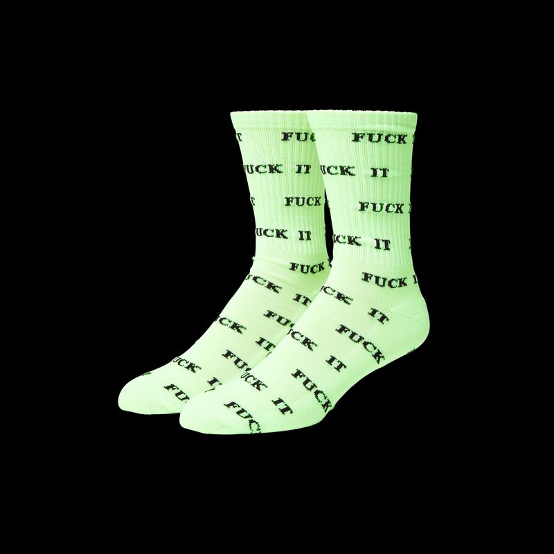 FUCK IT GLOW SOCK - WHITE