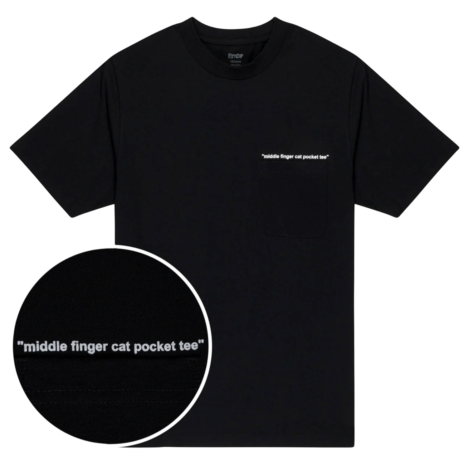 RIPNDIP MIDDLE FINGER CAT POCKET TEE