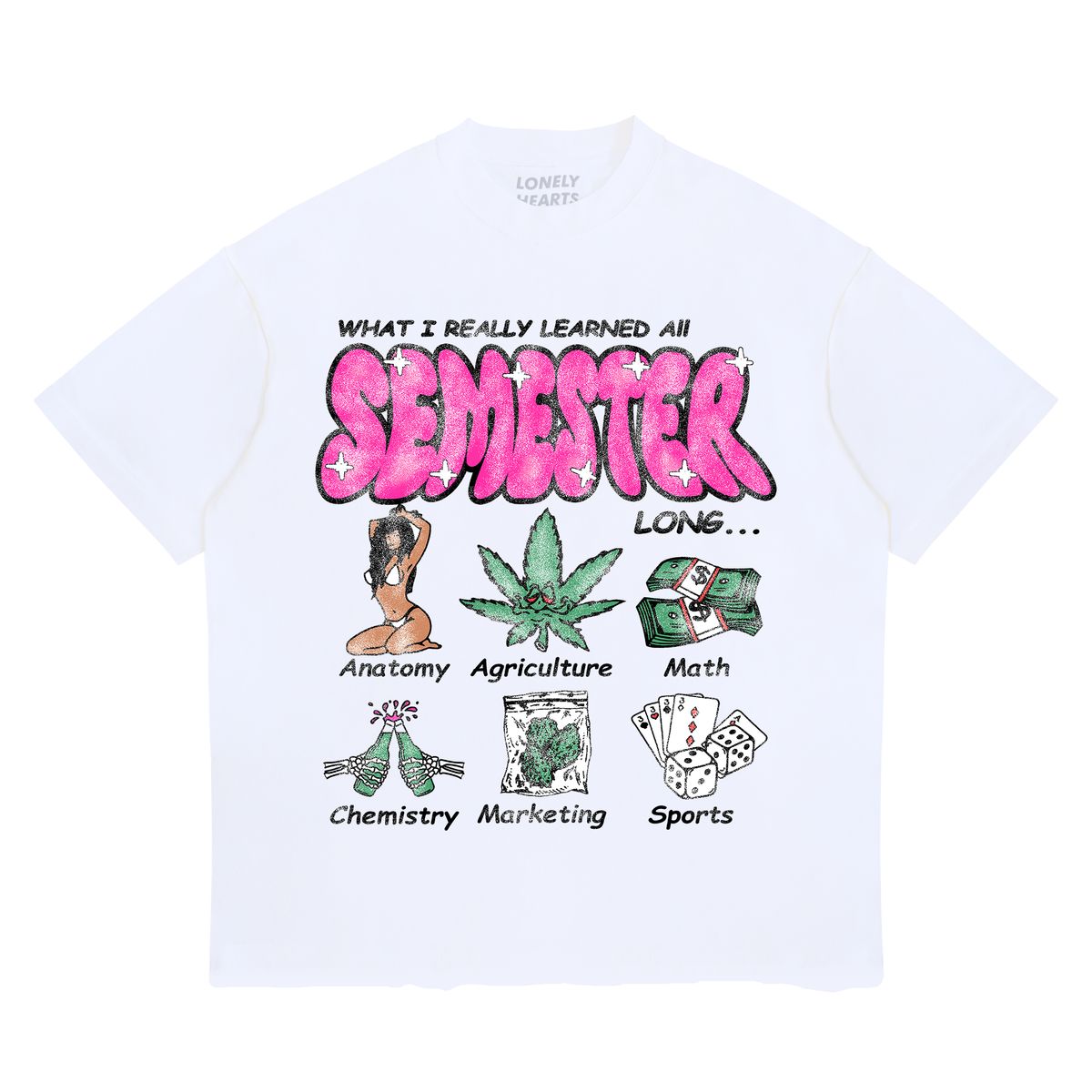 Lonely Hearts Club What I Learned All Semester Premium T-Shirt