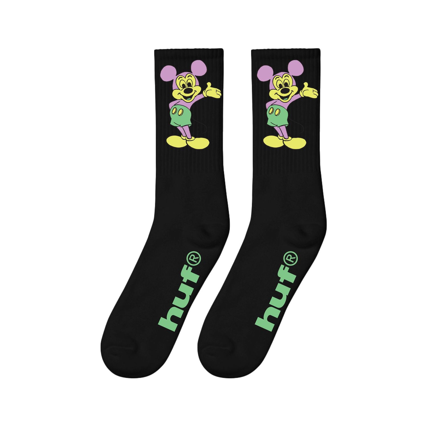 HUF GREETINGS CREW SOCK - BLACK