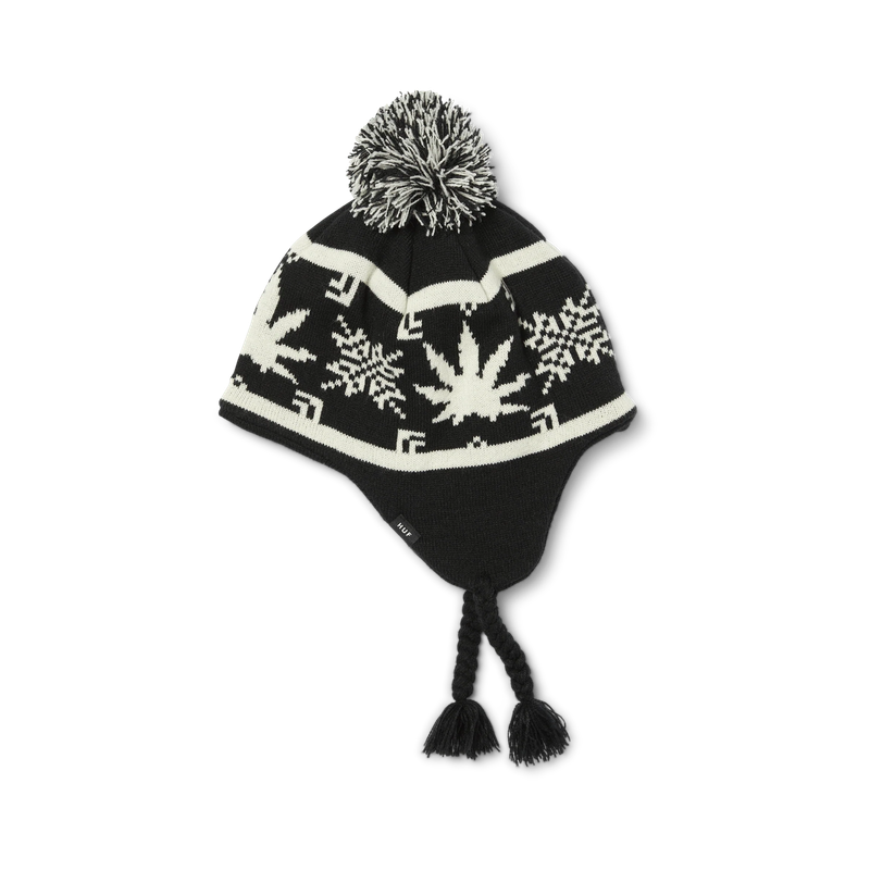 HUF ARCTIC PLANTLIFE BRAIDED BEANIE - BLACK