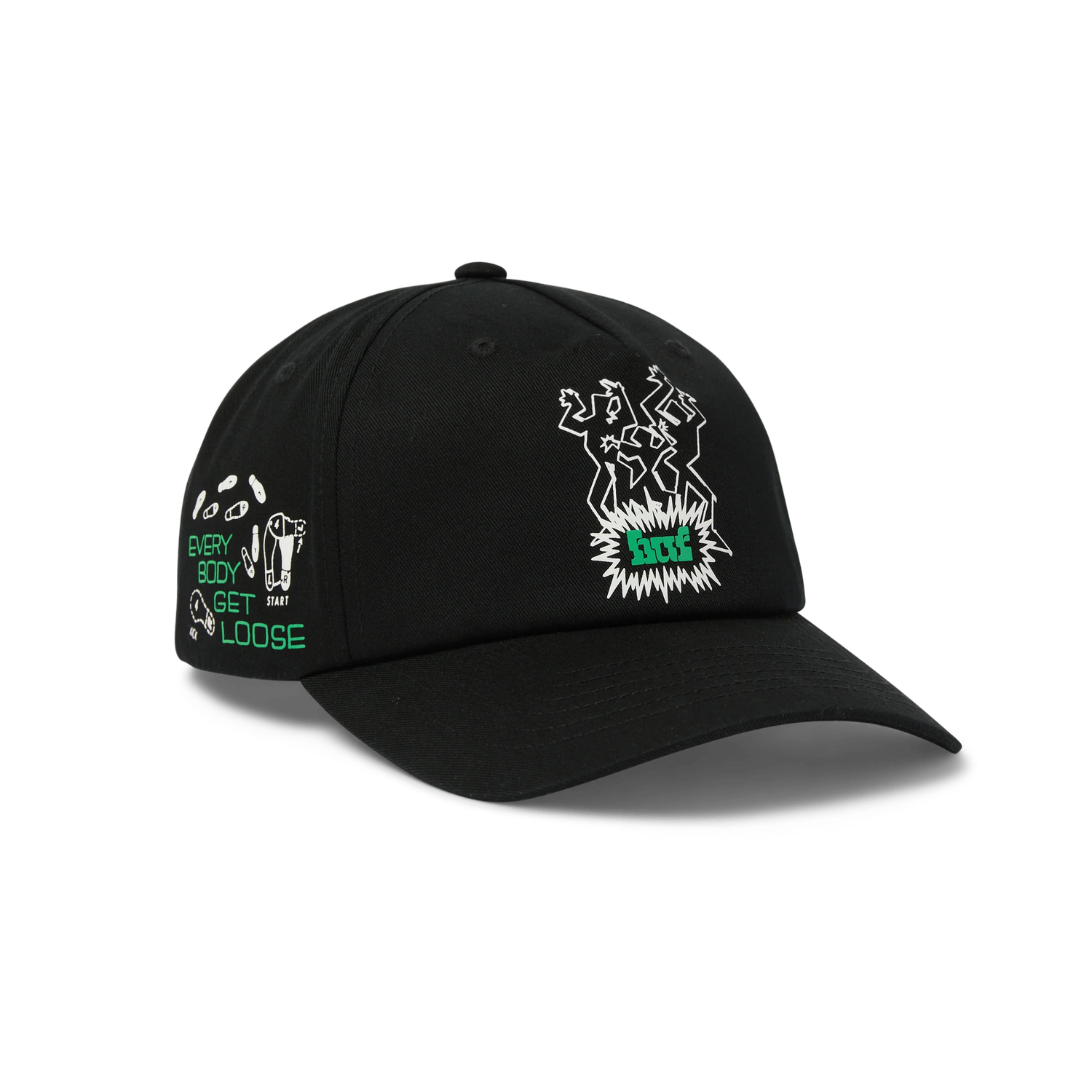 HUF EVERYBODY GET LOOSE SNAPBACK - BLACK