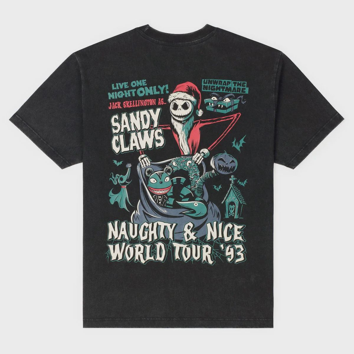 Disney Tim Burton's The Nightmare Before Christmas "Naughty & Nice World Tour ‘93" – Vintage Crewneck Tee