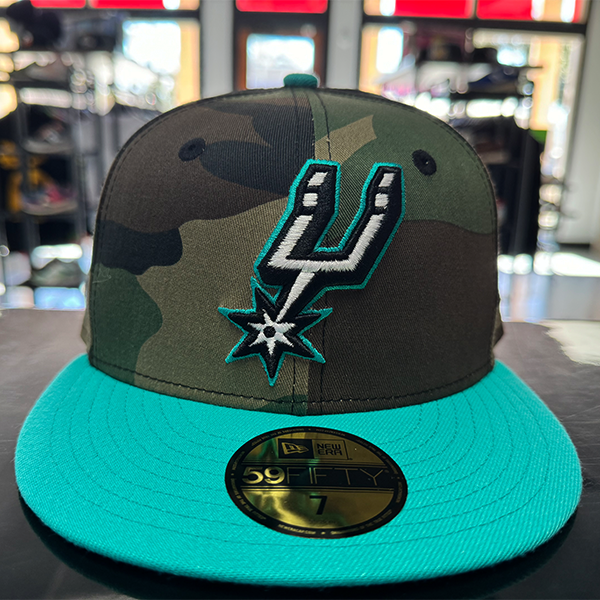New Era Spurs Hat / Camo / Teal