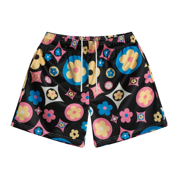 Flower Shorts Black Multi Flower Shorts Black Multi