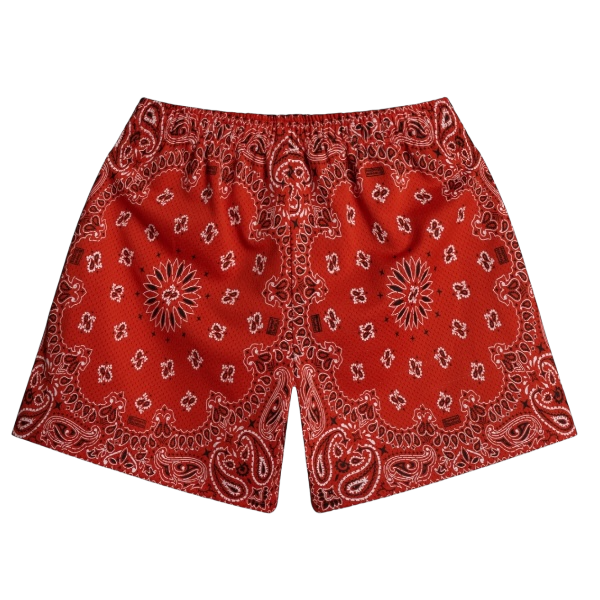 Paisley Two-Tone Red Shorts