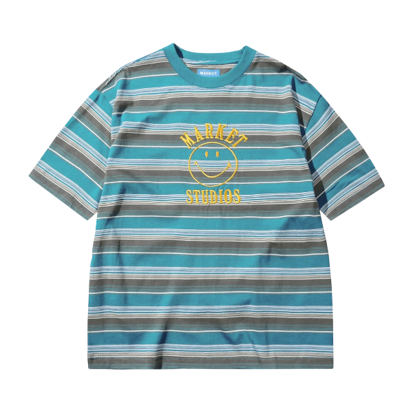 SMILEY LOCKUP STRIPED T-SHIRT