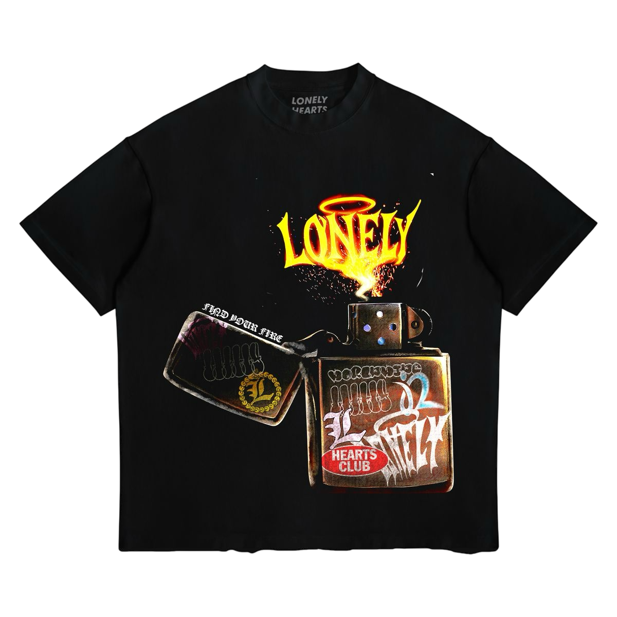 Lonely Hearts Club Find Your Fire Cropped Premium T-Shirt Lonely Hearts Club Find Your Fire Cropped Premium T-Shirt