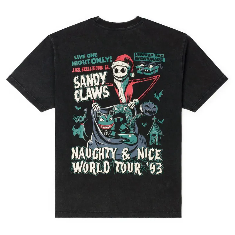 RSVLTS Disney Tim Burton's The Nightmare Before Christmas "Naughty & Nice World Tour ‘93" – Vintage Crewneck Tee