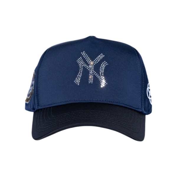 NY CRYSTALS NAVY SATIN/BLACK