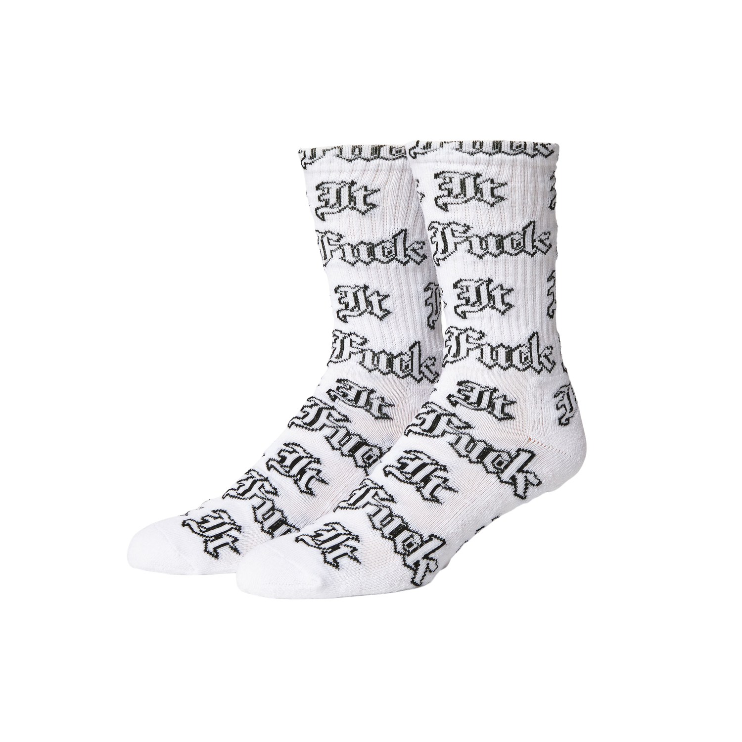 FUCK IT OLD ENGLISH SOCK - WHITE