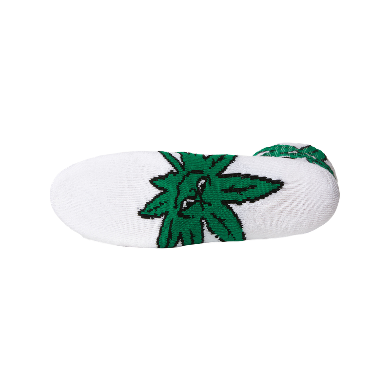 GREEN BUDDY STAR SIGN SOCK - WHITE