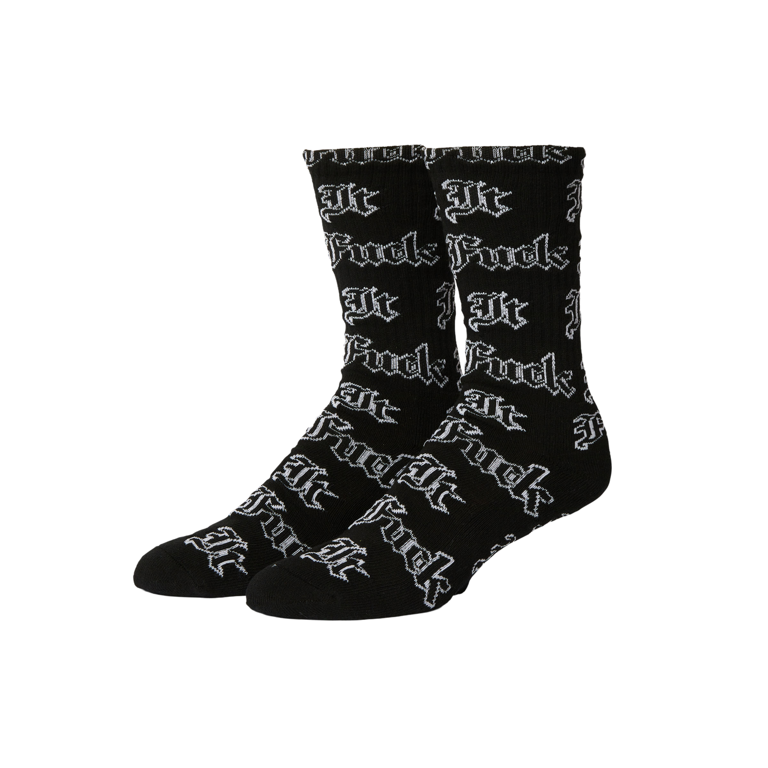 FUCK IT OLD ENGLISH SOCK - BLACK