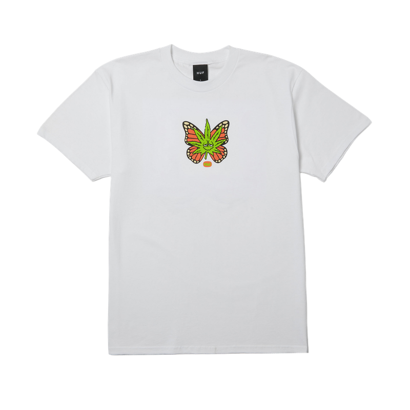 GREEN BUDDERFLY SS TEE - WHITE
