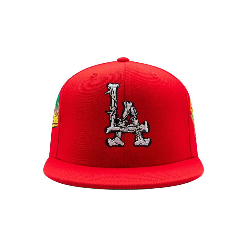 LA Barbed Wire Snapback Hat (Red)