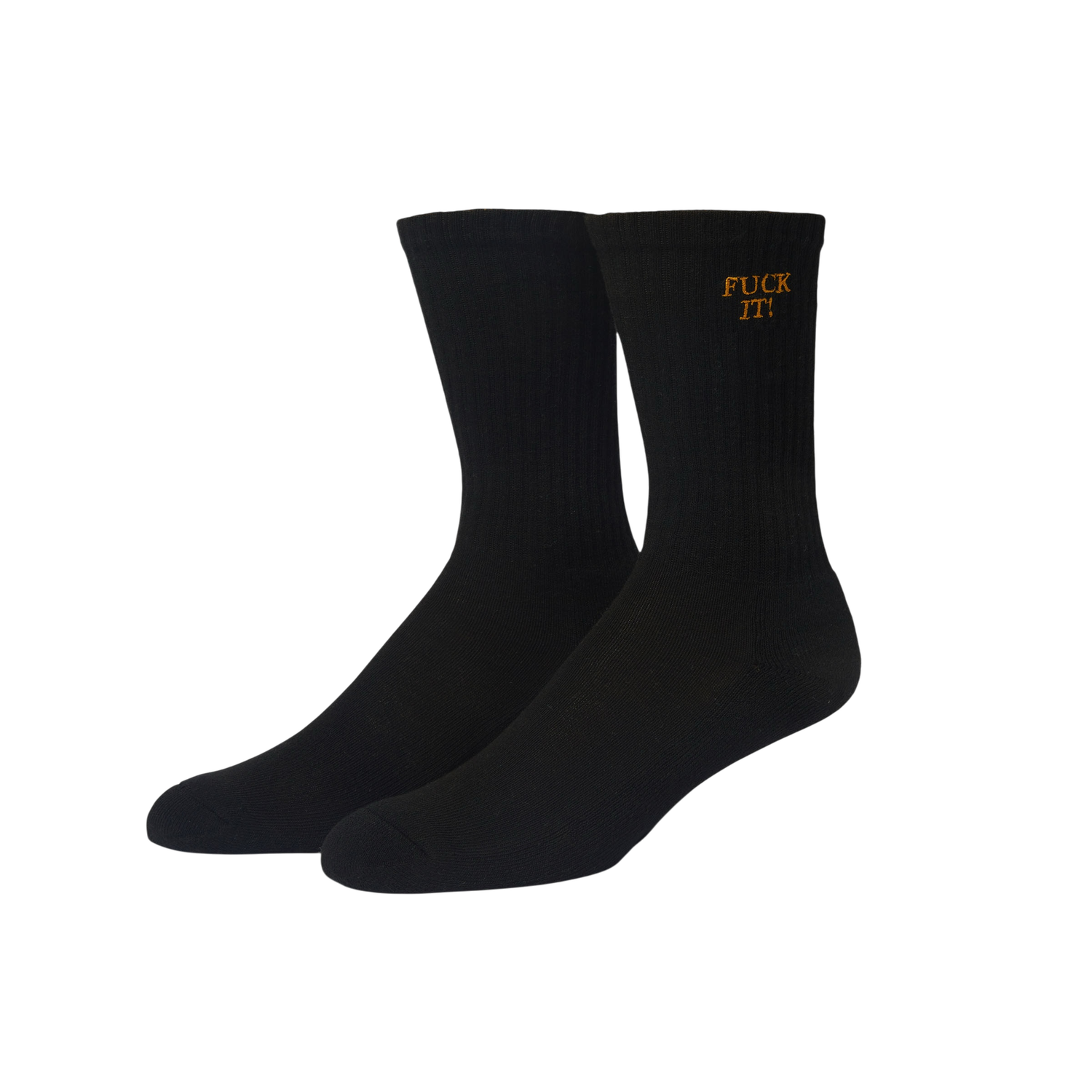 FUCK IT EMBROIDERED SOCK - BLACK/GOLD FUCK IT EMBROIDERED SOCK - BLACK/GOLD