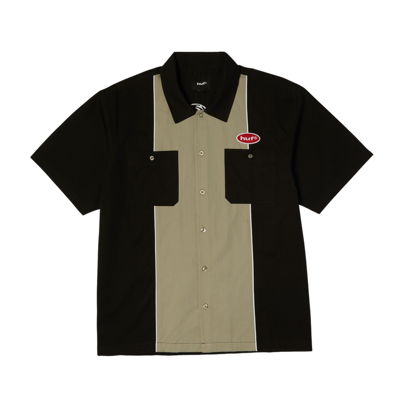 URETHANE S/S WORK SHIRT - BLACK