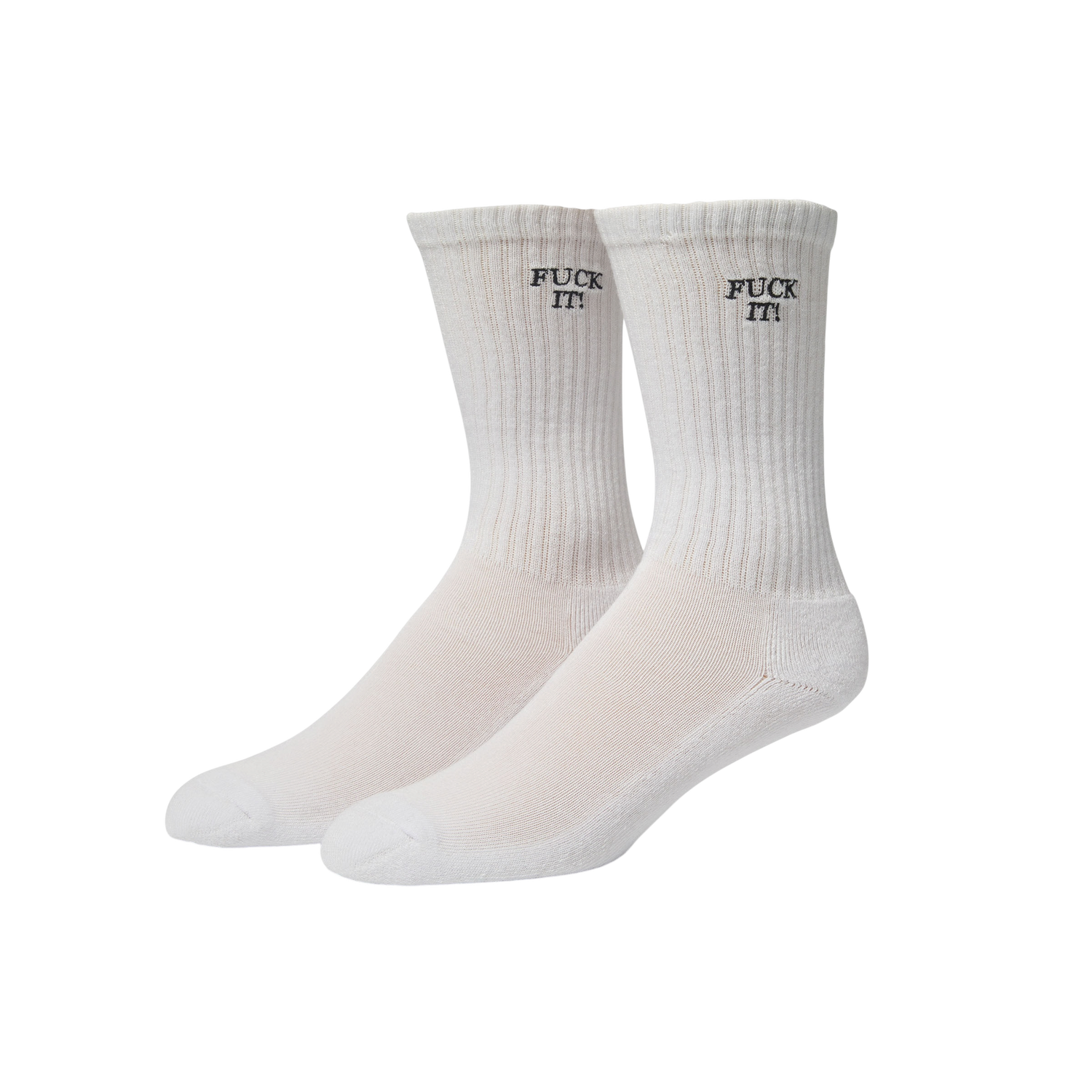FUCK IT EMBROIDERED SOCK - WHITE