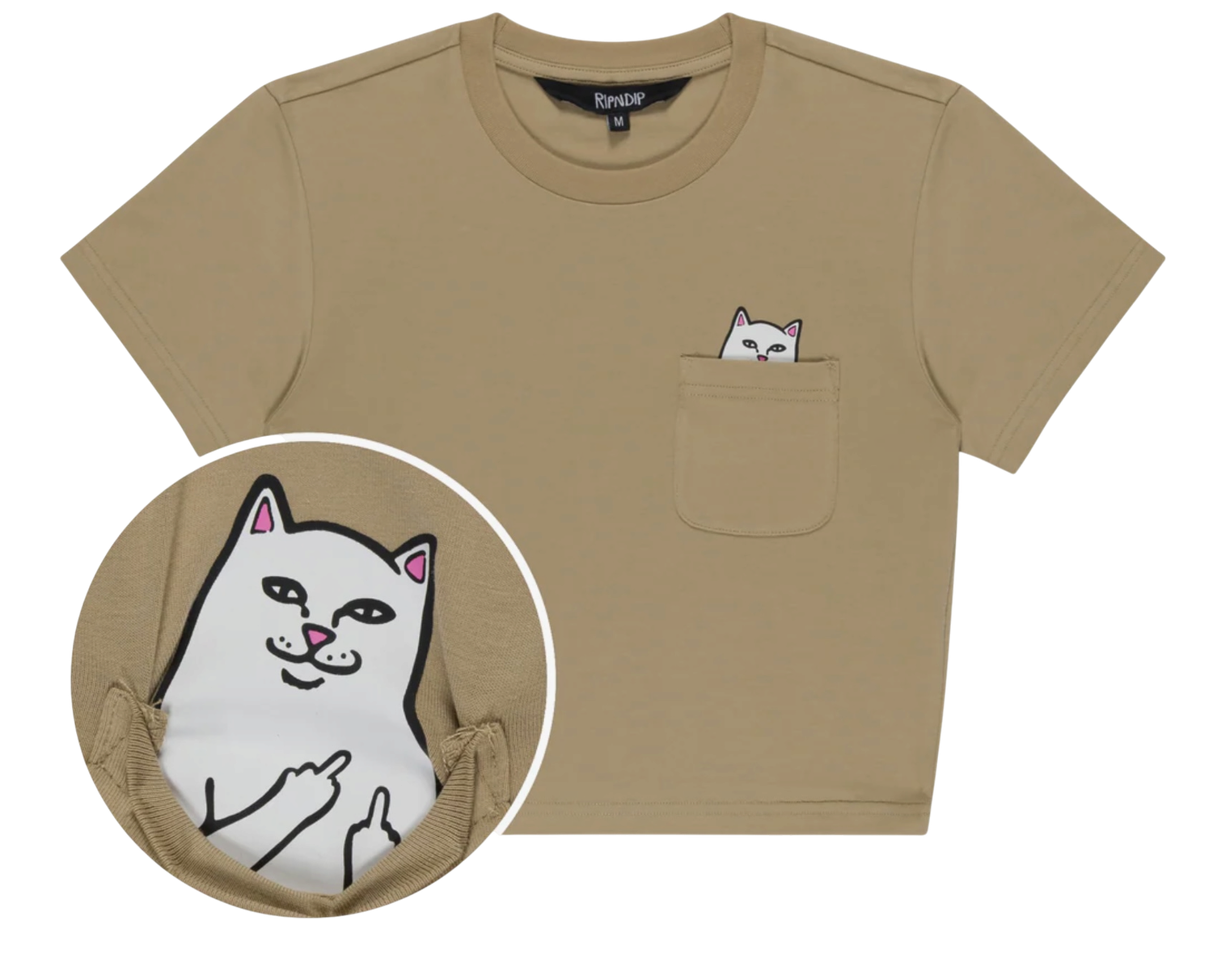 RIPNDIP LORD NERMAL CROPPED POCKET TEE (TAN) RIPNDIP LORD NERMAL CROPPED POCKET TEE (TAN)
