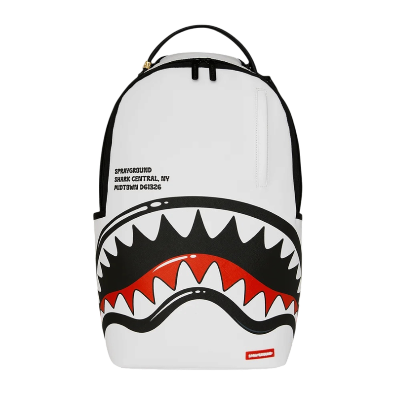 SPRAYGROUND SHARK CENTRAL BUBBLE SHARK (WHT) BACKPACK SPRAYGROUND SHARK CENTRAL BUBBLE SHARK (WHT) BACKPACK