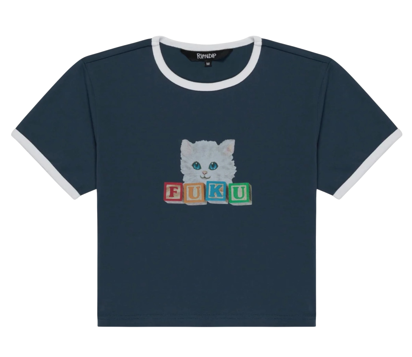 RIPNDIP FUKU CROPPED BABY RINGER TEE RIPNDIP FUKU CROPPED BABY RINGER TEE