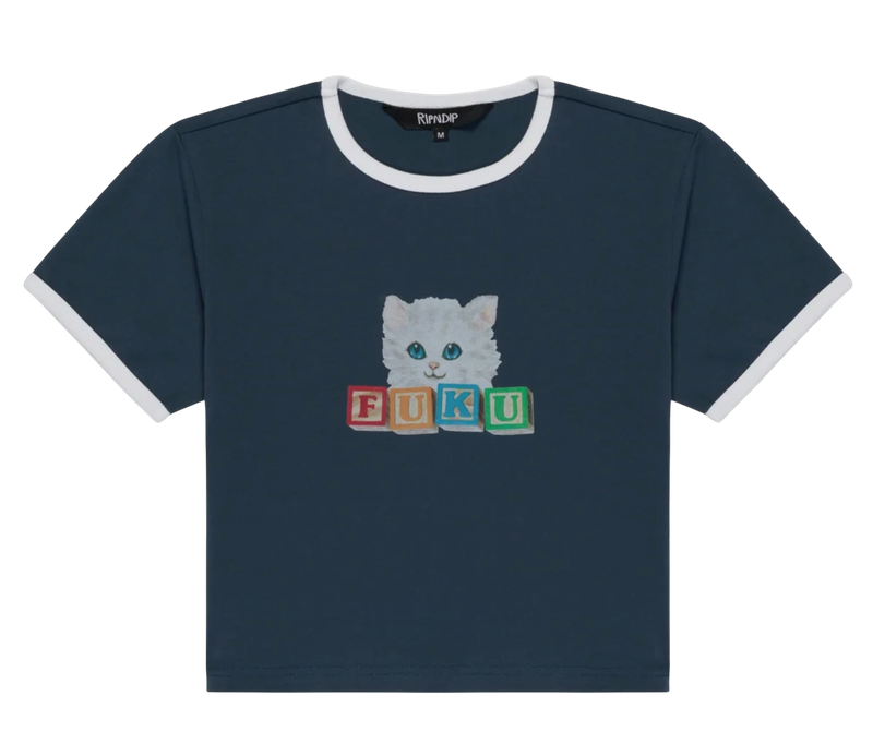 RIPNDIP FUKU CROPPED BABY RINGER TEE RIPNDIP FUKU CROPPED BABY RINGER TEE