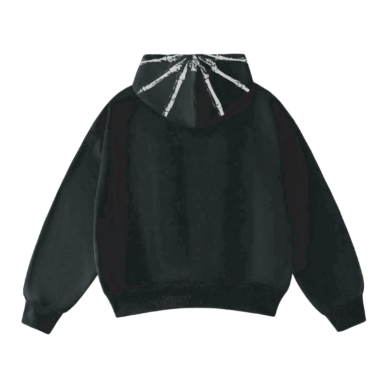 FACEHUGGER FZ WASHED HOODIE - VINTAGE BLACK