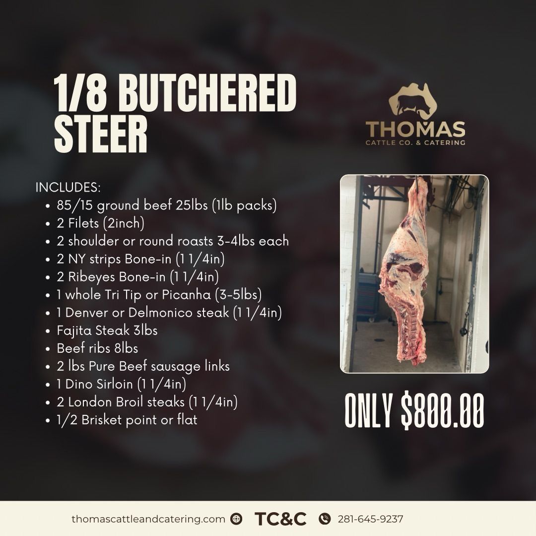 1/8 Butchered Steer