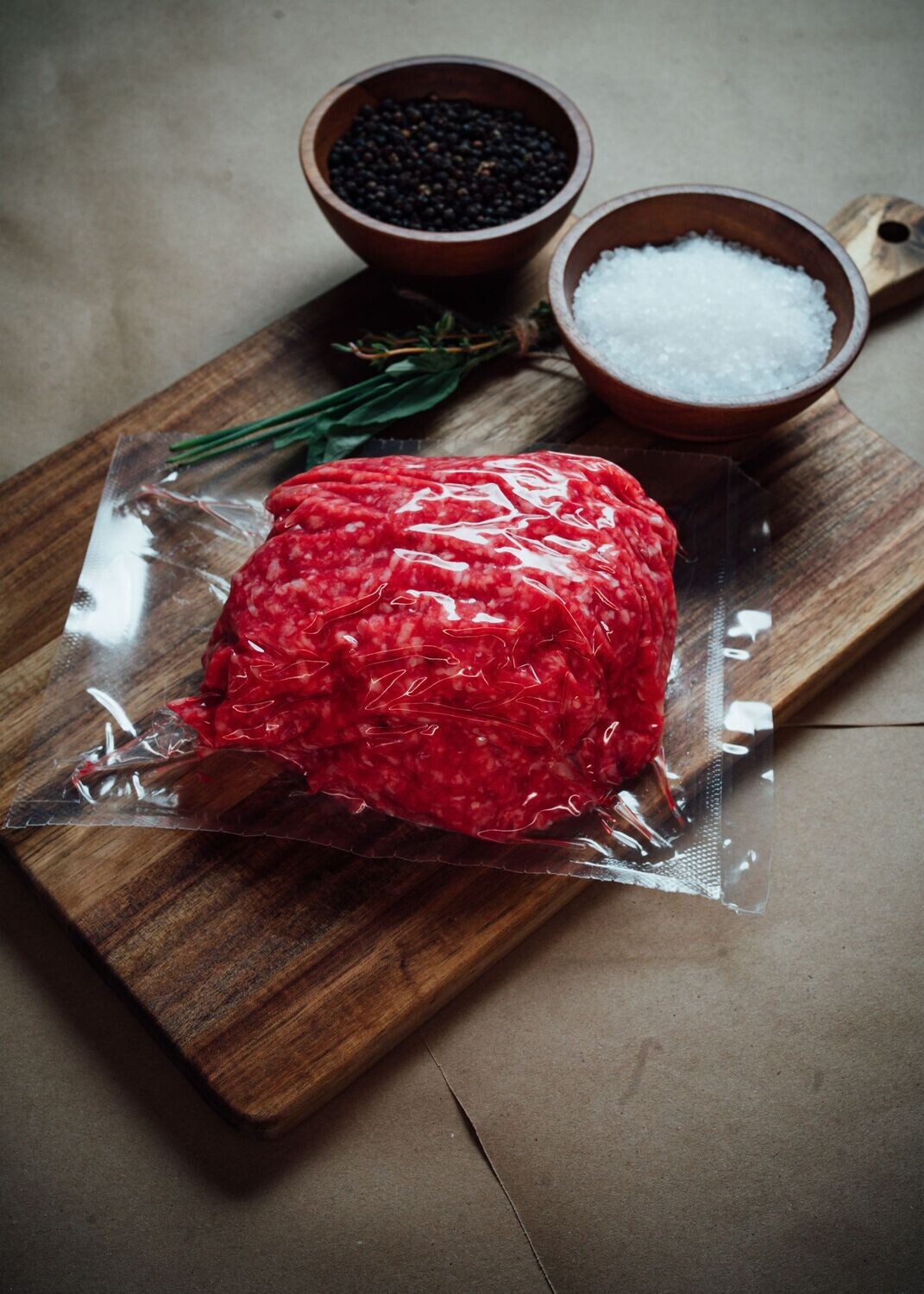 50lbs lean 90/10 dry aged ground beef Houston TX – bulk vacuum sealed packs, local pickup or delivery available.