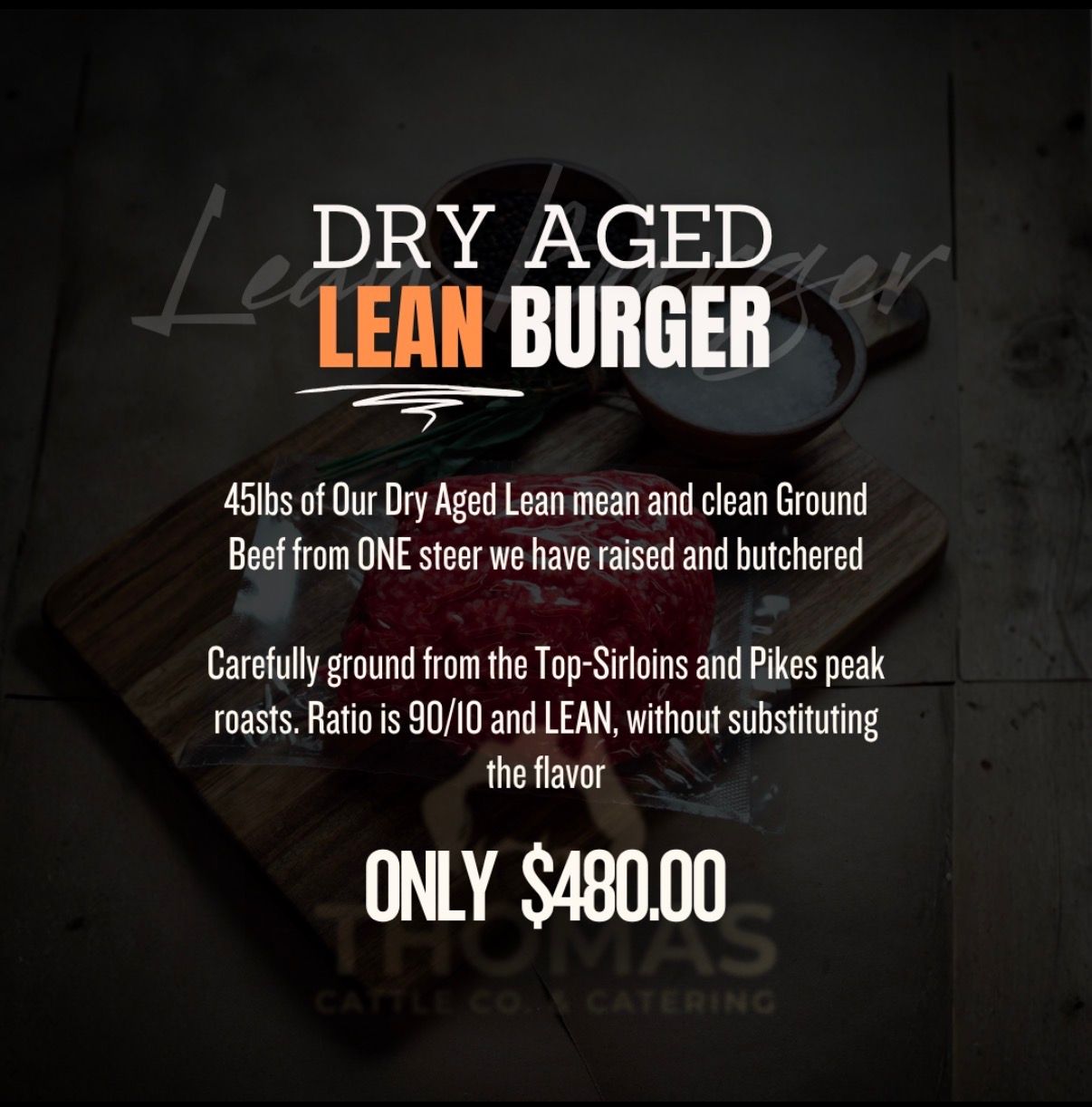 Dry Aged LEAN burger 45lbs
