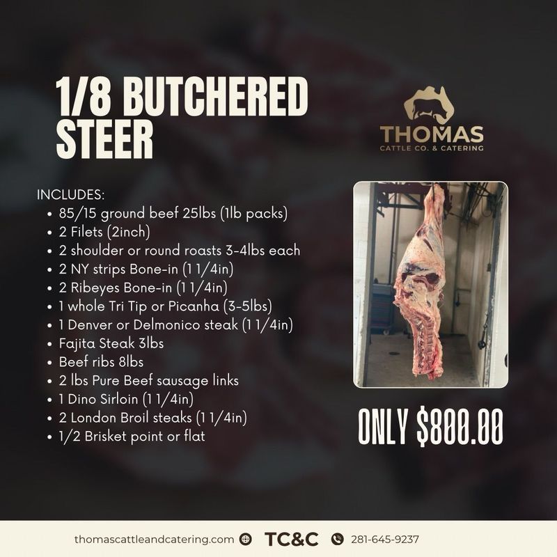 Farm to table Black Angus beef – 1/8 butchered steer share in boxes with assorted local beef cuts, grass fed and all natural