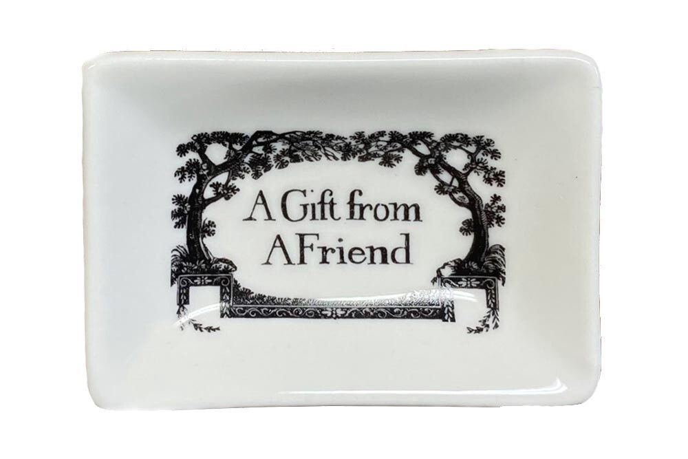 Transferware - Small Rectangular Dish, Style: A Gift from A Friend