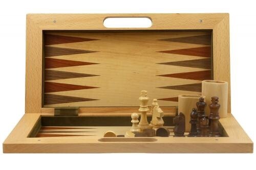 Nantucket 3-in-1 Combination Wooden Travel Board Game Set