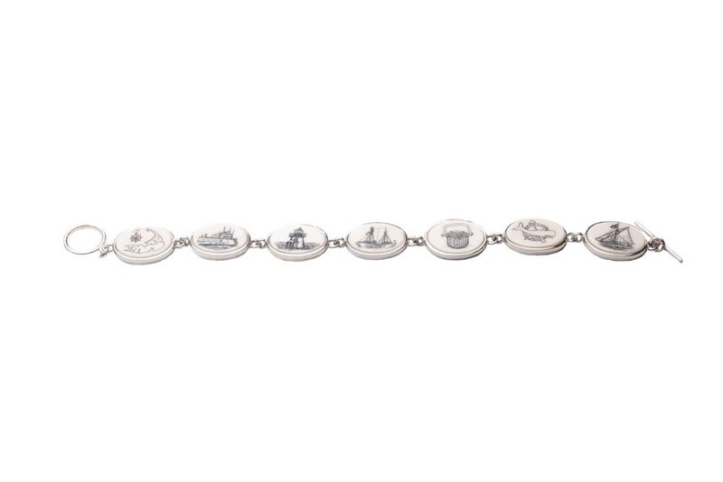 Nantucket Island Reproduction Scrimshaw Bracelet