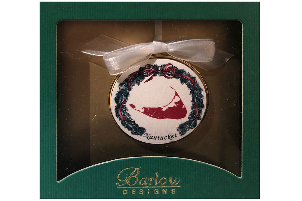 Medallion Christmas Ornament: Nantucket Island Wreath
