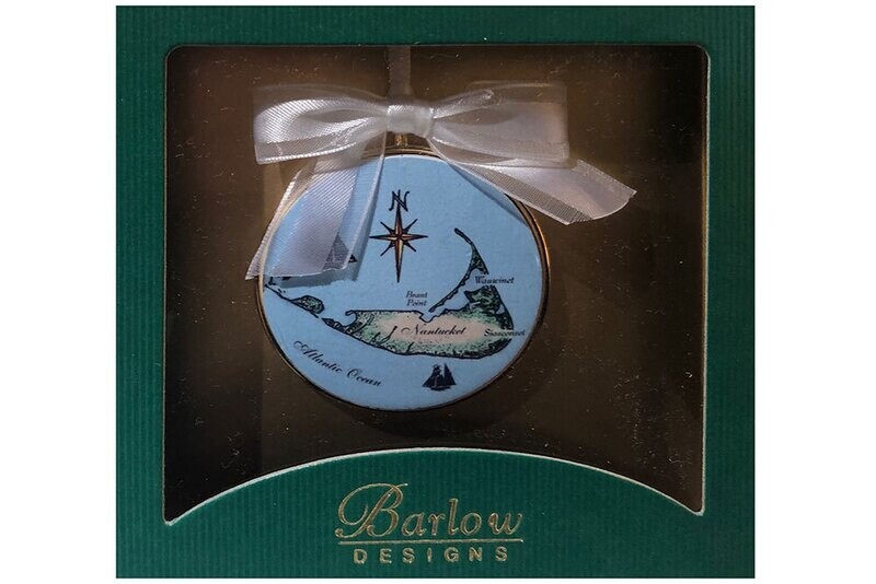 Medallion Christmas Ornament: Nantucket Island Blue