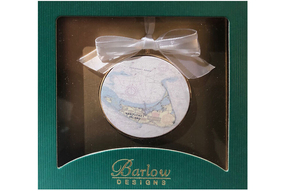 Medallion Christmas Ornament: Nantucket Island Nautical Chart