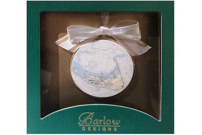 Medallion Christmas Ornament: Nantucket Island Nautical Chart