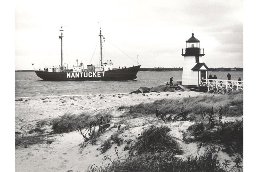 Nantucket Lightship Passing Brant Point Light, circa 1960