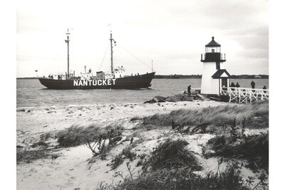 Nantucket Lightship Passing Brant Point Light, circa 1960