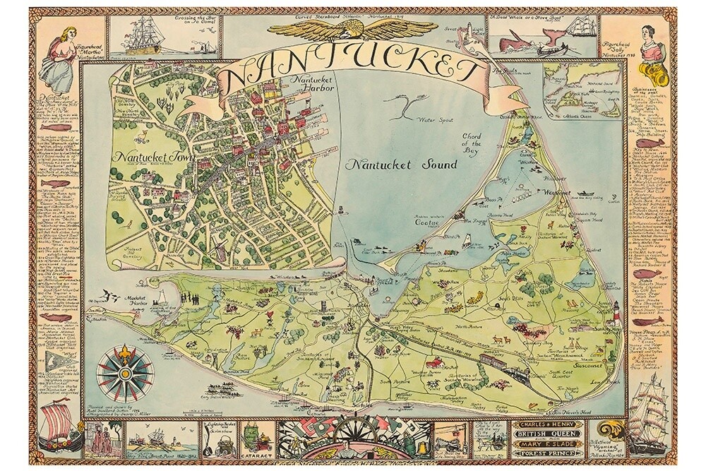 Ruth Stutton Map of Nantucket Print12X18