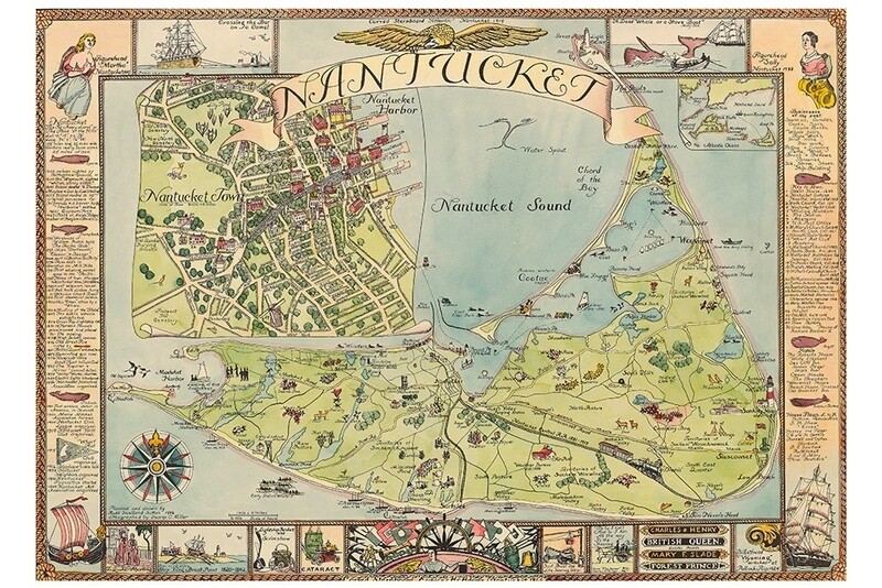 Ruth Stutton Map of Nantucket Print12X18