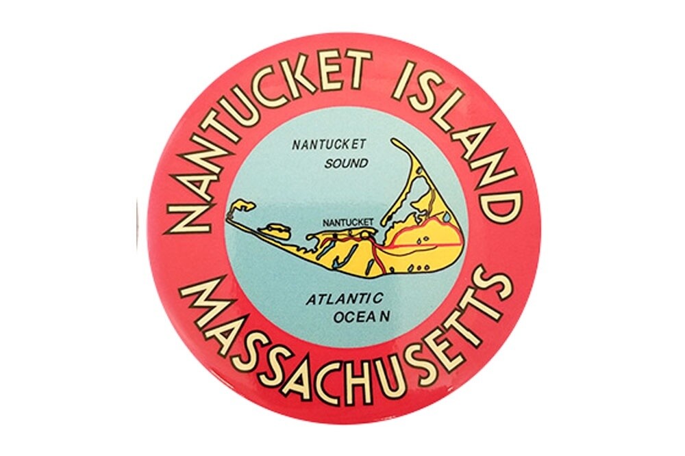 Nantucket Red Round Pin