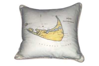 Map Of Nantucket Sunbrella Pillow